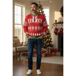 Revolt‎ Ranboo Ugly Christmas Sweater Men's Size Small Office Party Grandpa NWOT